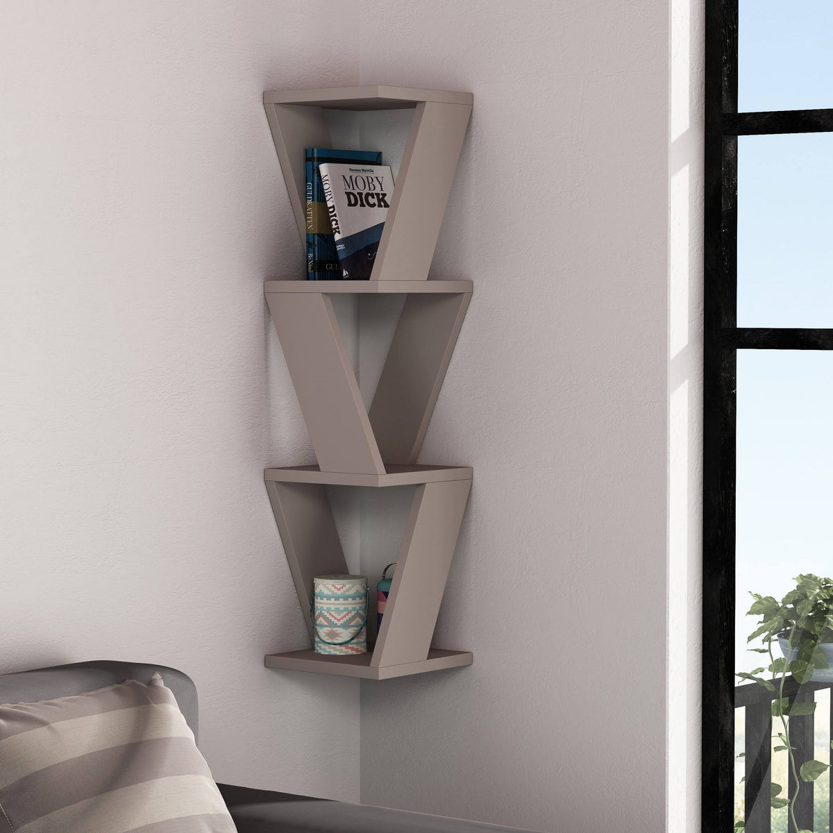 White Corner Wall Shelf G277153