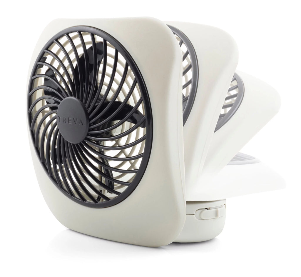 5 inch Portable Battery Powered 2 Speed Desktop Fan, Gray, 2 Pack C991