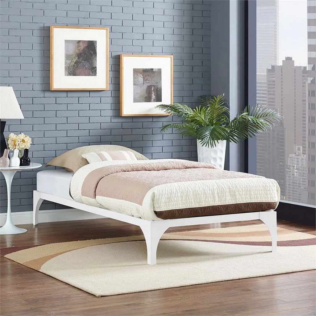 White Twin Platform Bed I5004