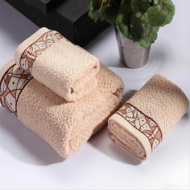 Cotton 3-Piece Bath Towels Set W5469