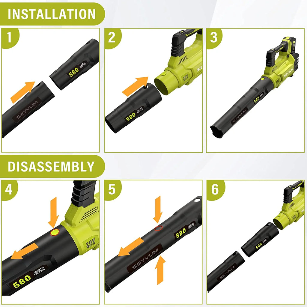 580CFM 20V Cordless Leaf Blower with 4.0Ah Battery & Charger S90360