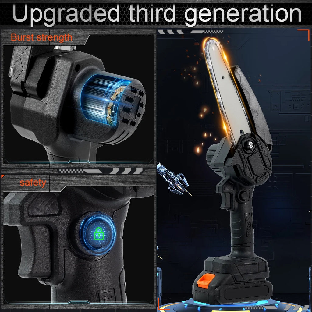 6 inch Cordless Mini Chainsaw with 2 Batteries S5868