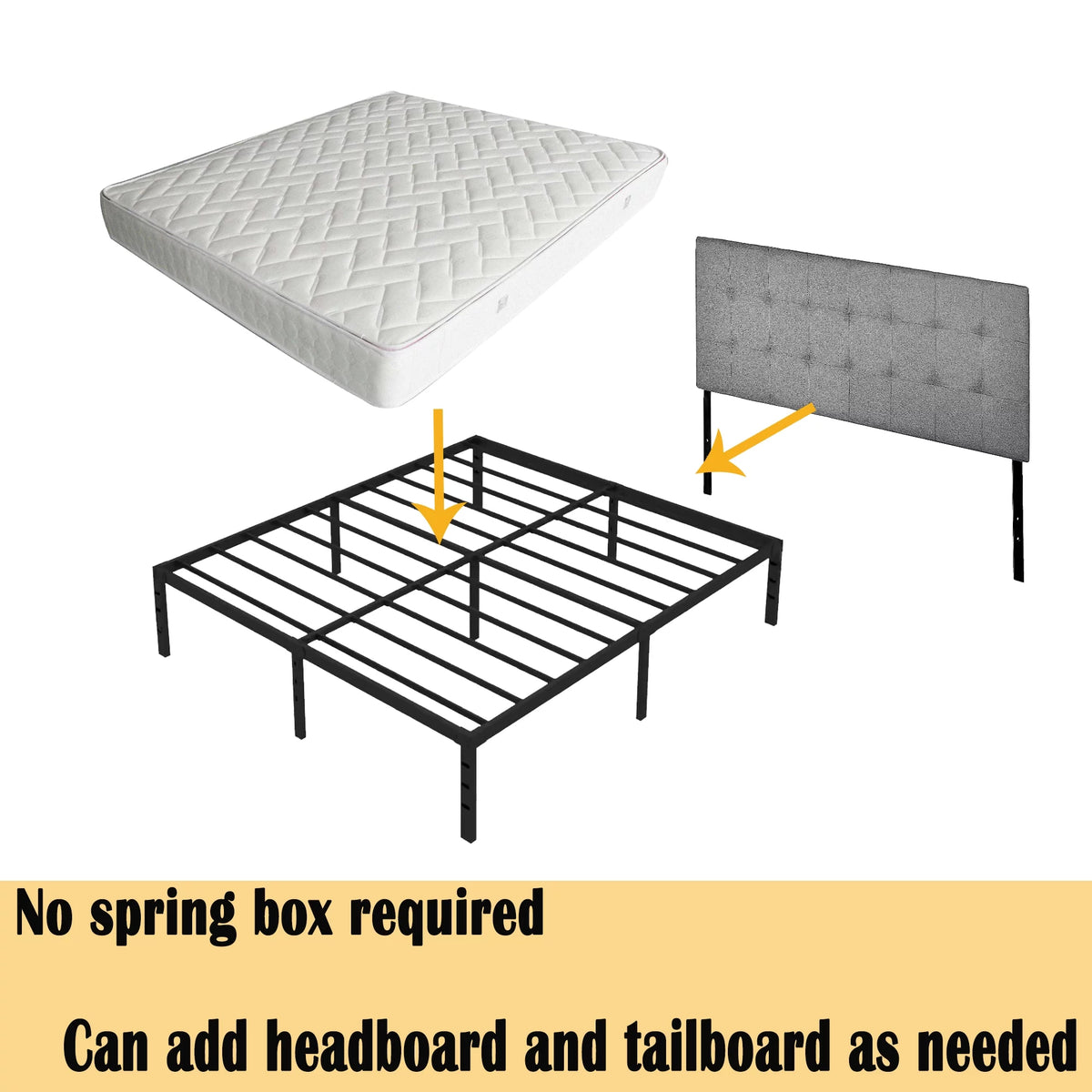 Queen Size Heavy Duty Metal Platform Bed Frame with Storage S20796