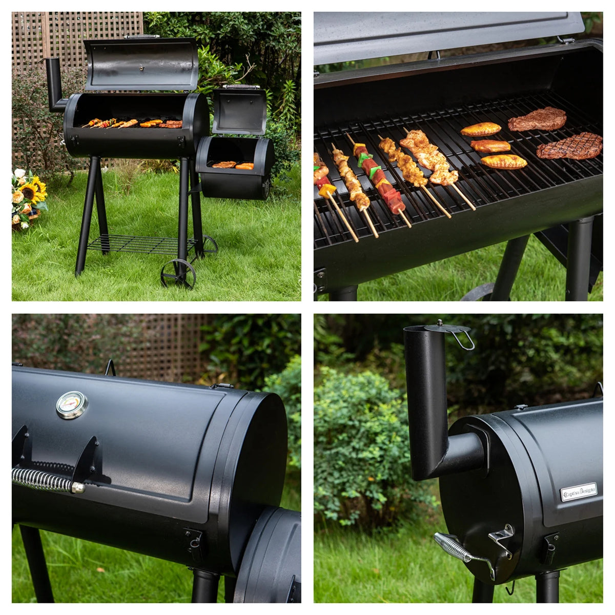 28'' Charcoal Grill with Offset Smoker N434494