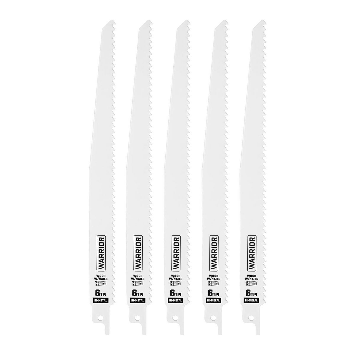 9 in. 6 TPI Bi-metal Reciprocating Saw Blades, 5 Pack E145