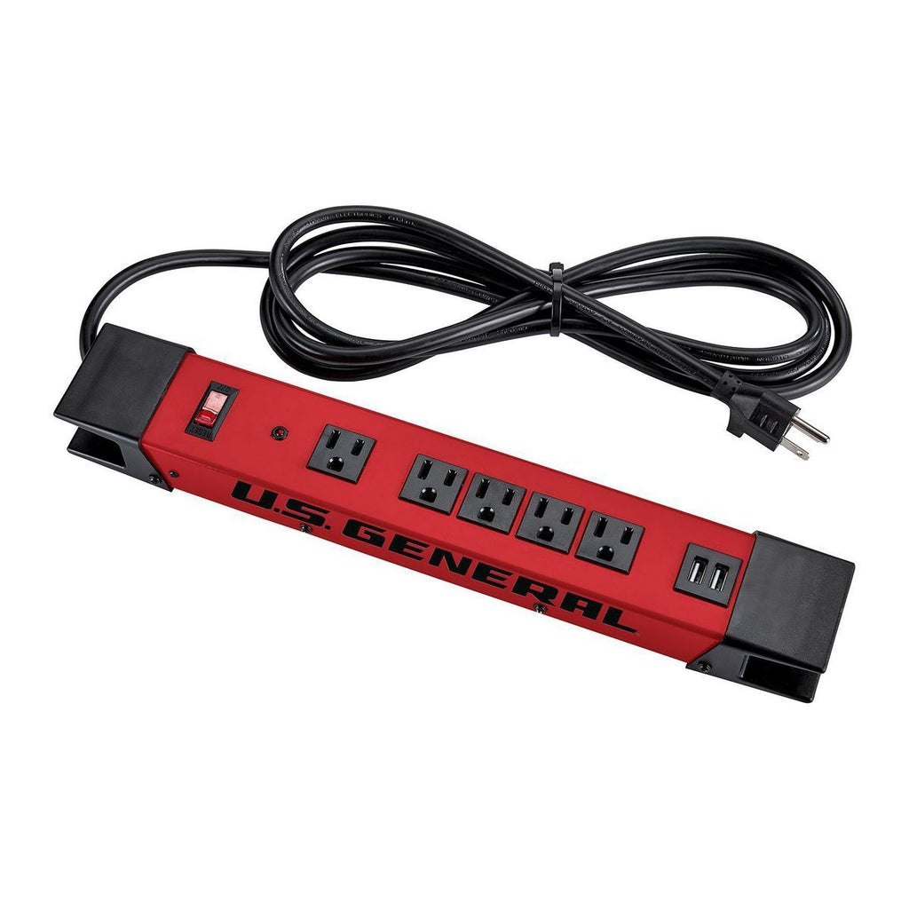 5-Outlet Magnetic Power Strip with 2 USB Ports U7288