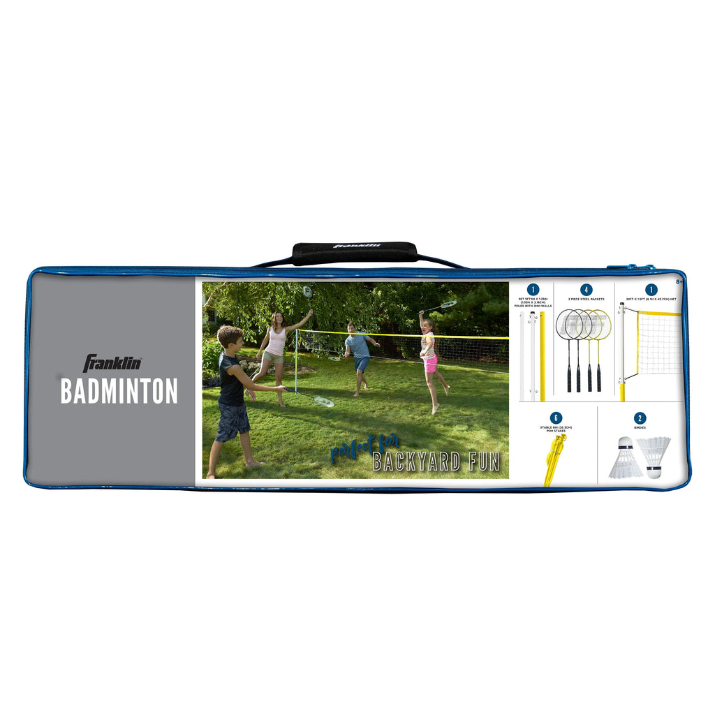 Badminton Net Family Set with 4 Steel Rackets and 2 Birdies P533005