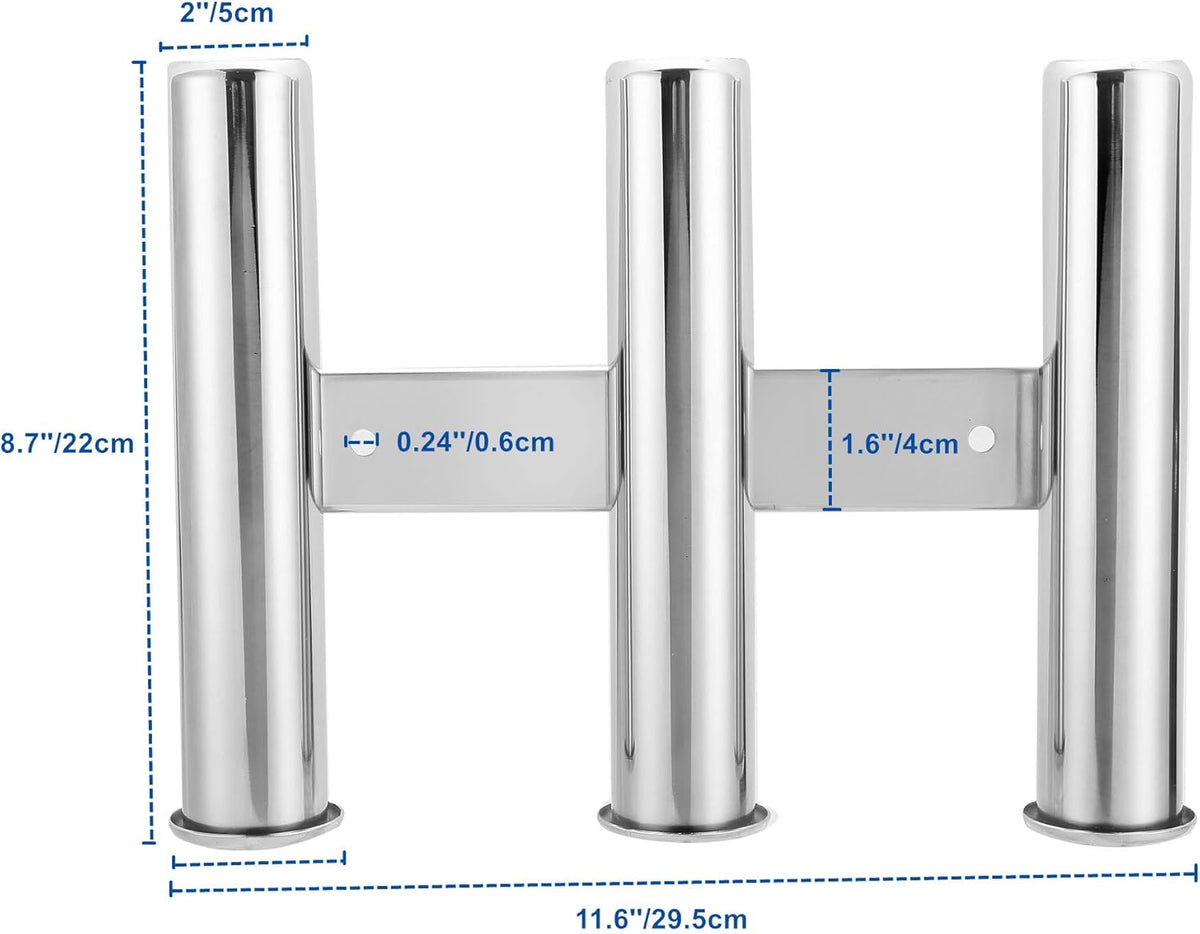 Wall-Mounted 316 Stainless Steel Rod Holder Pack of 2 Y3742