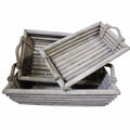 Wooden Trays Set of 3 Gray T9328