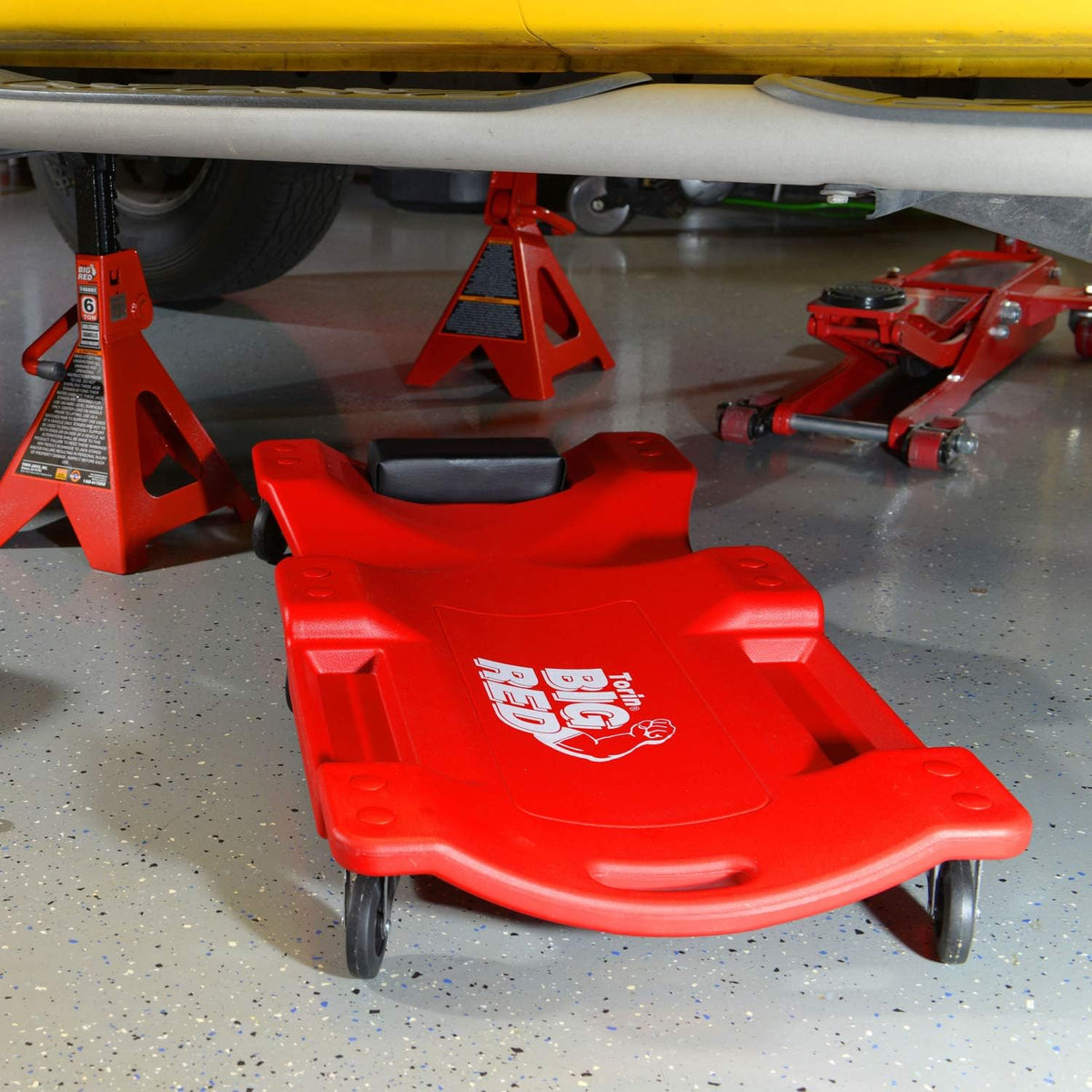 Rolling Garage Creeper with Padded Headrest and 6 Casters F23328