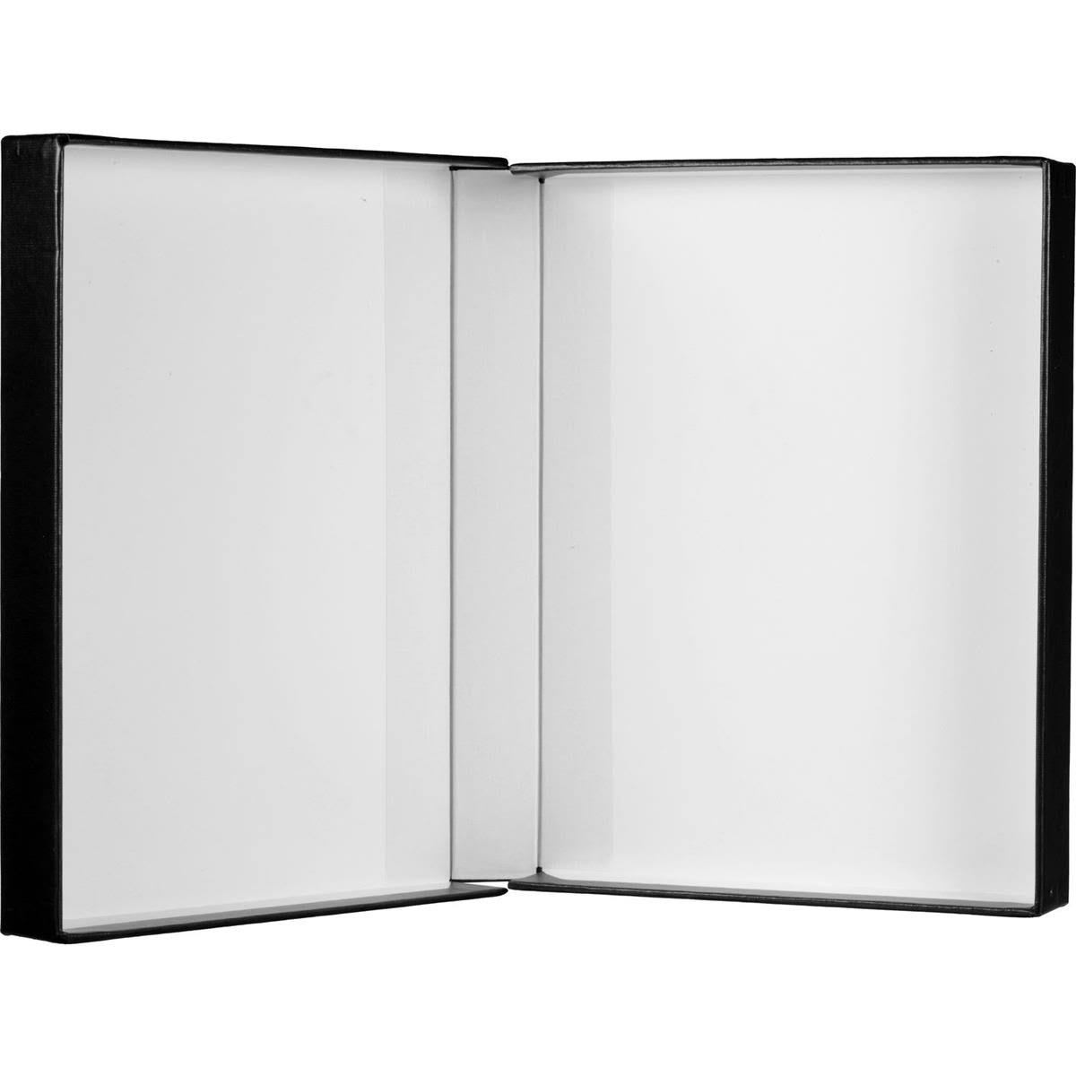 Black Clamshell Portfolio Print Box 14.25x18.25x2 inch with White Lining G846
