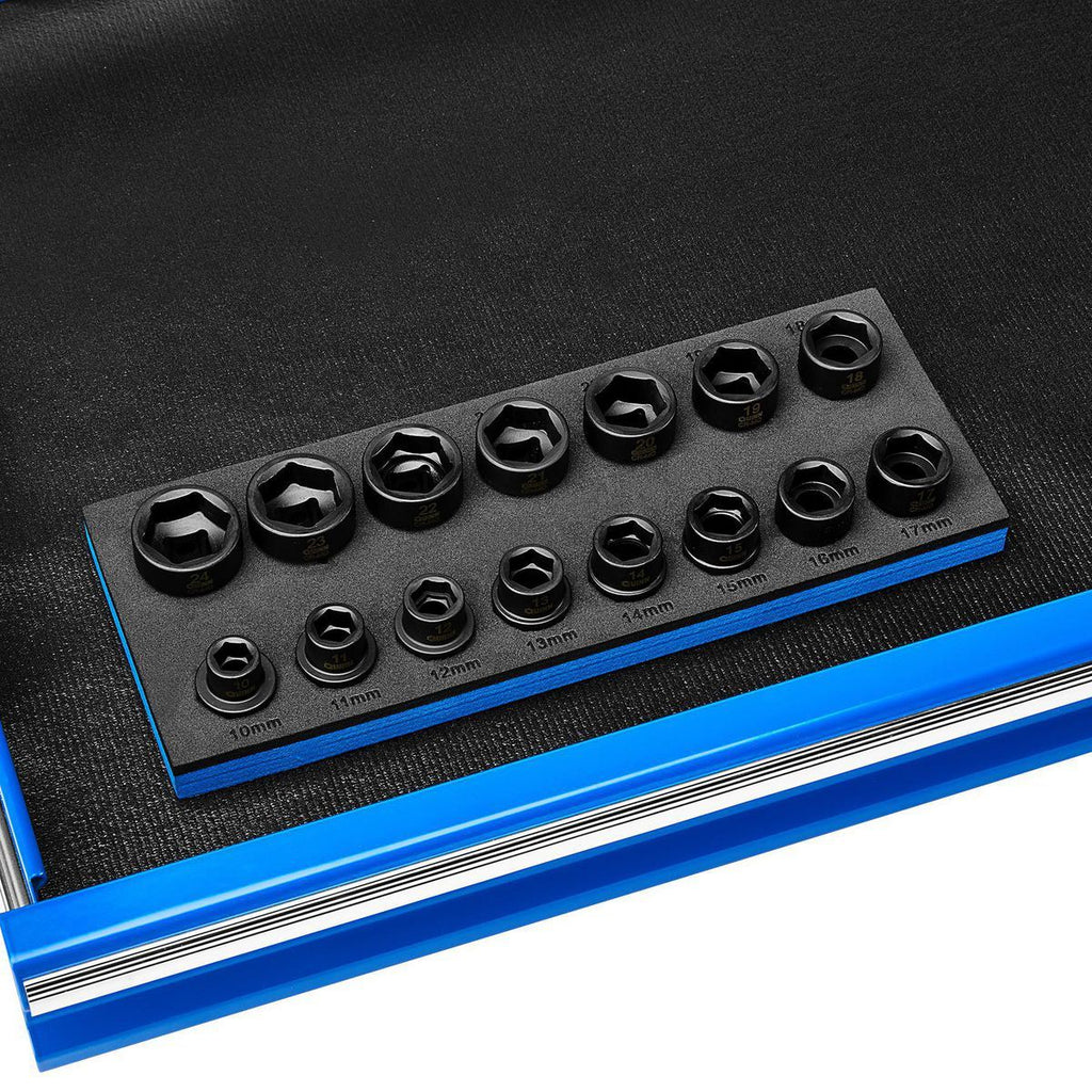 1/2 in. Drive Metric Low-Profile Impact Socket Set, 15-Piece M4921