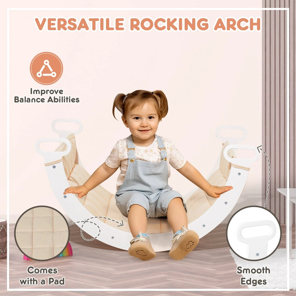 Foldable Wooden Climbing Triangle Arch with Ramp and Slide I117899