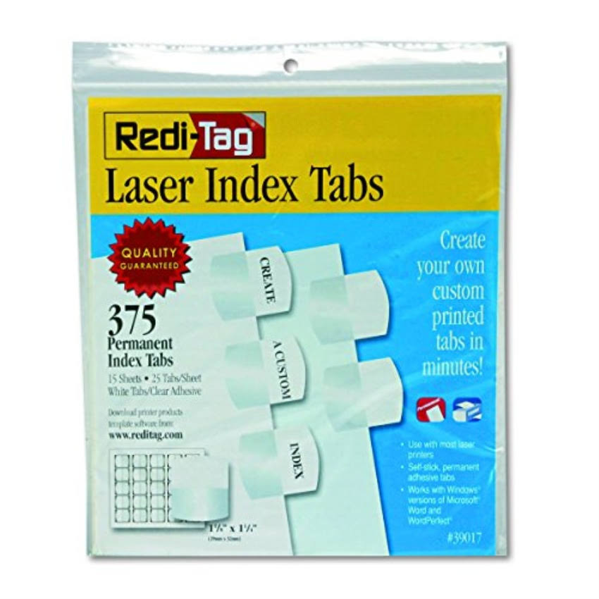 Printable Index Tabs Permanent Adhesive B174