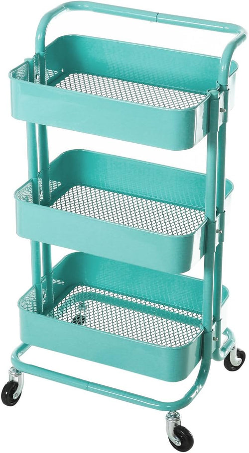 3 Tier Metal Rolling Cart with Handles X2569