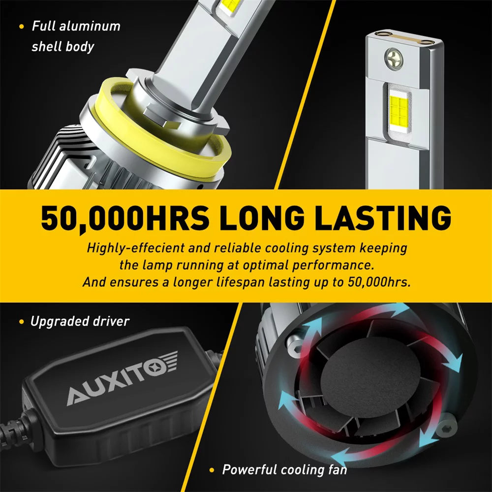 H11 LED Headlight Bulb 6500K Cool White Pack of 2 O768
