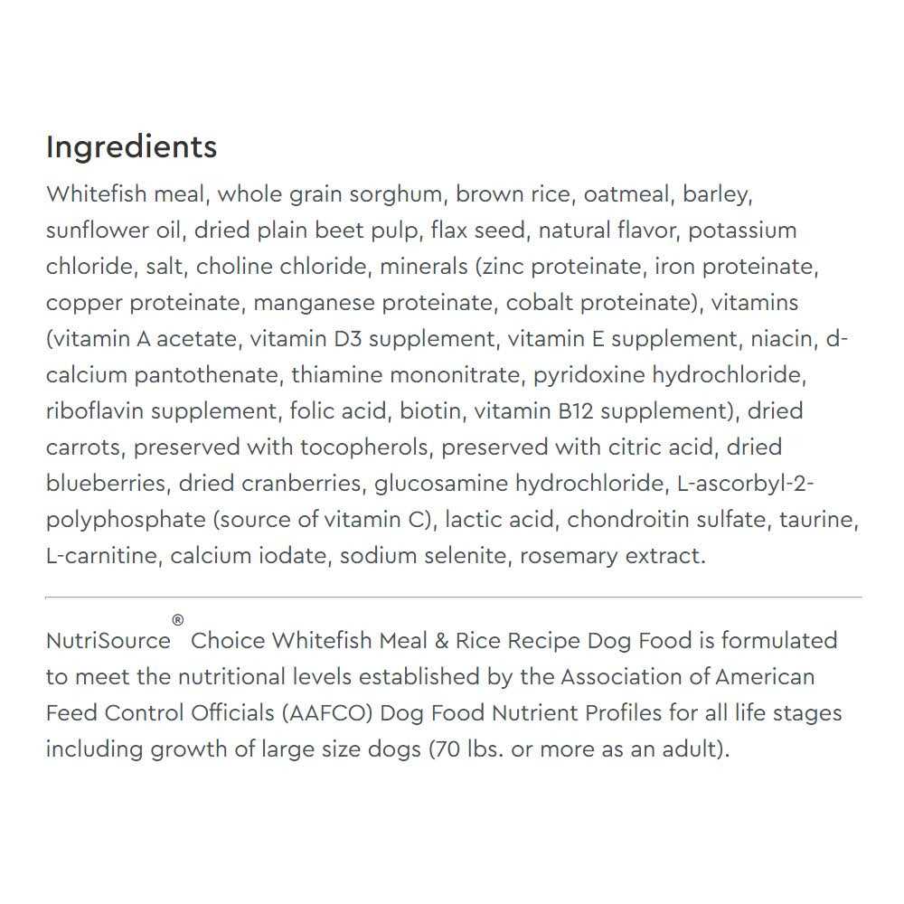 Whitefish Meal Rice Recipe Dry Dog Food I49708