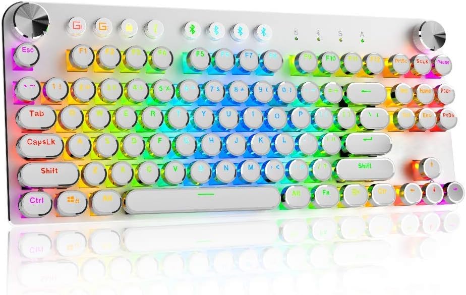 Black 87 Keys Mechanical Gaming Keyboard with RGB Backlit D522