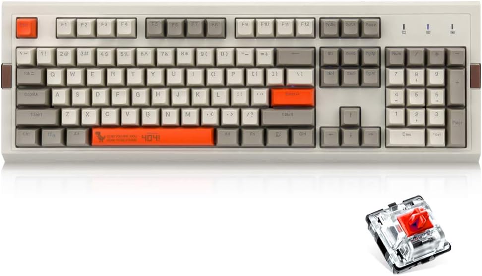 RGB Retro Mechanical Keyboard 104 Keys PBT SA Spherical Keycap L9363