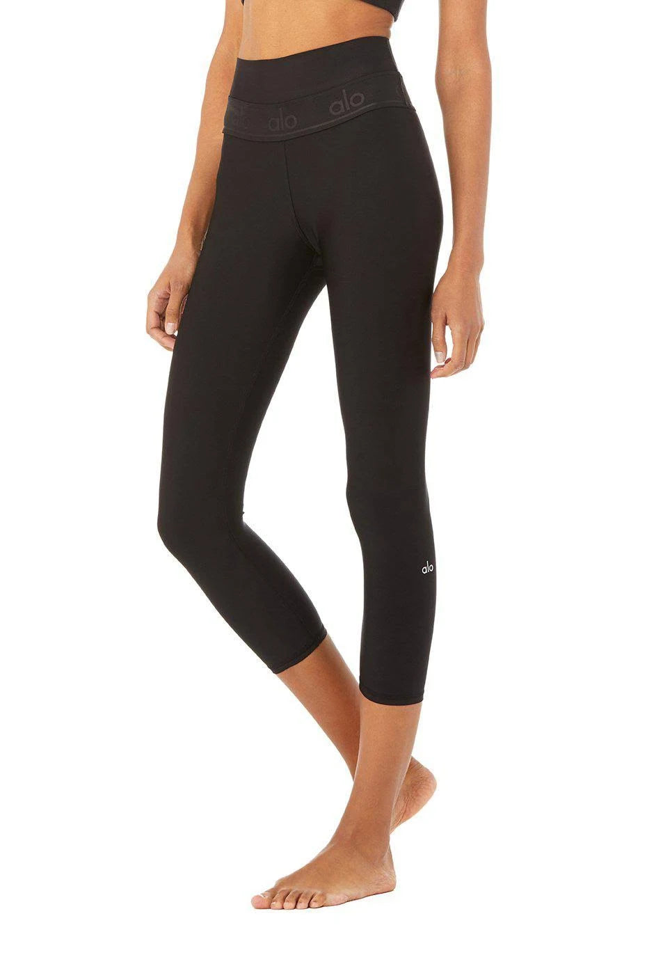 Black High-Waist Fitness Capri O86852