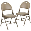 Beige Vinyl Metal Folding Chair O513950