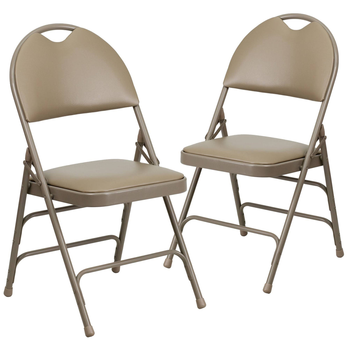 Beige Vinyl Metal Folding Chair O513950
