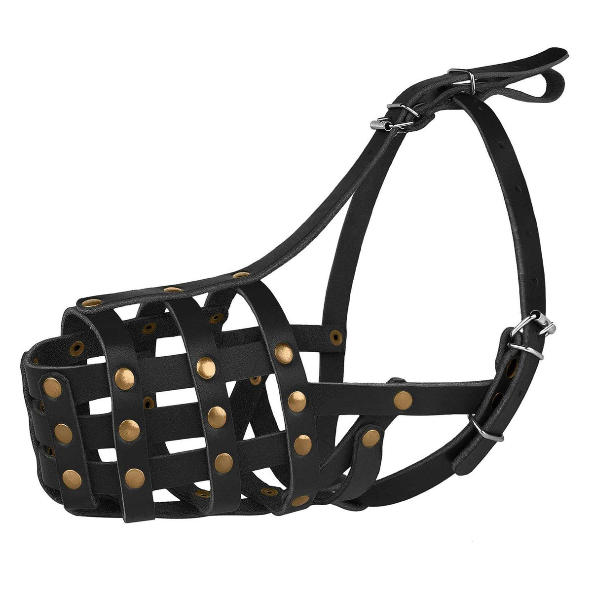 Leather Dog Muzzle Adjustable Breathable Medium Large Breeds E296