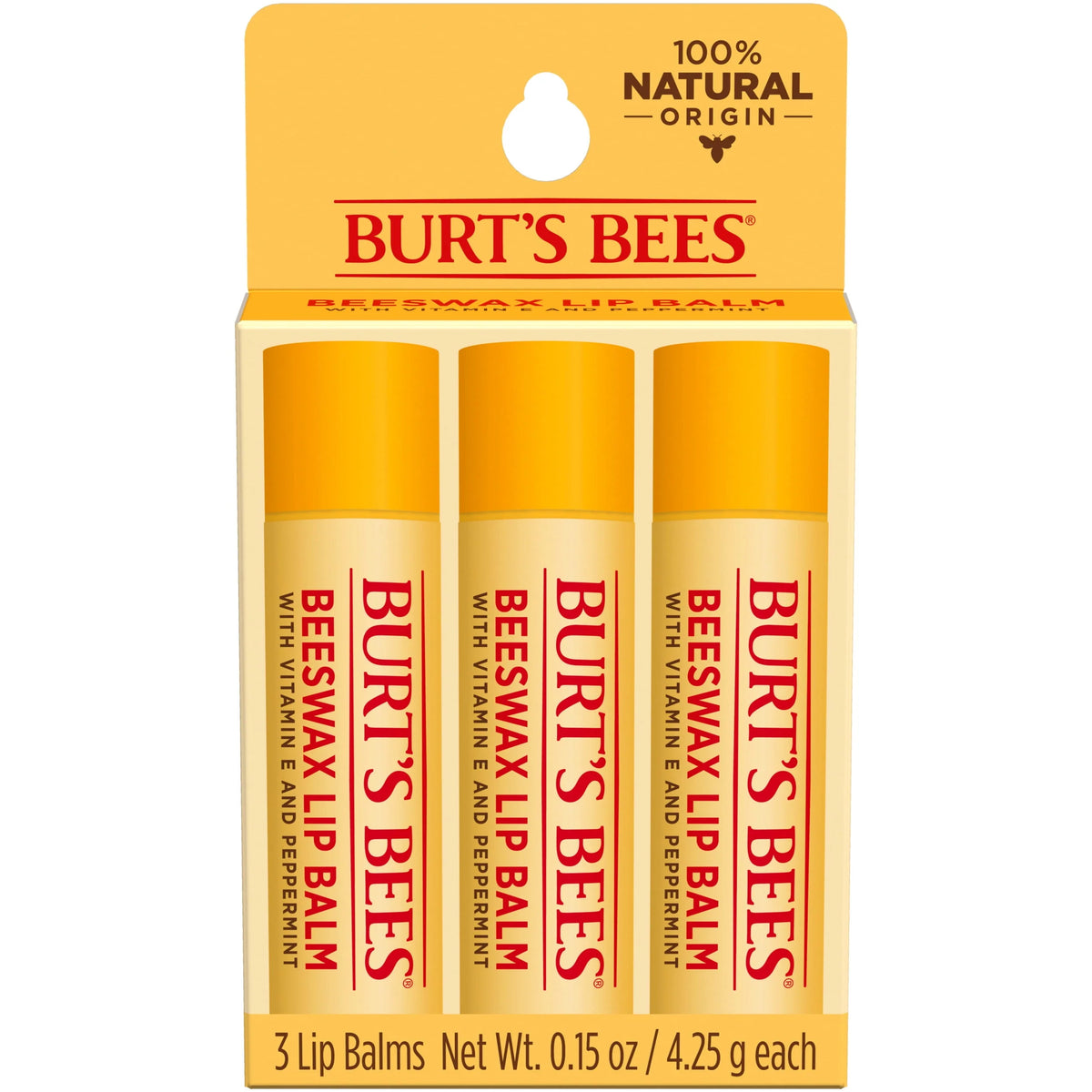 Moisturizing Lip Balm with Beeswax, 2 Tubes W58776