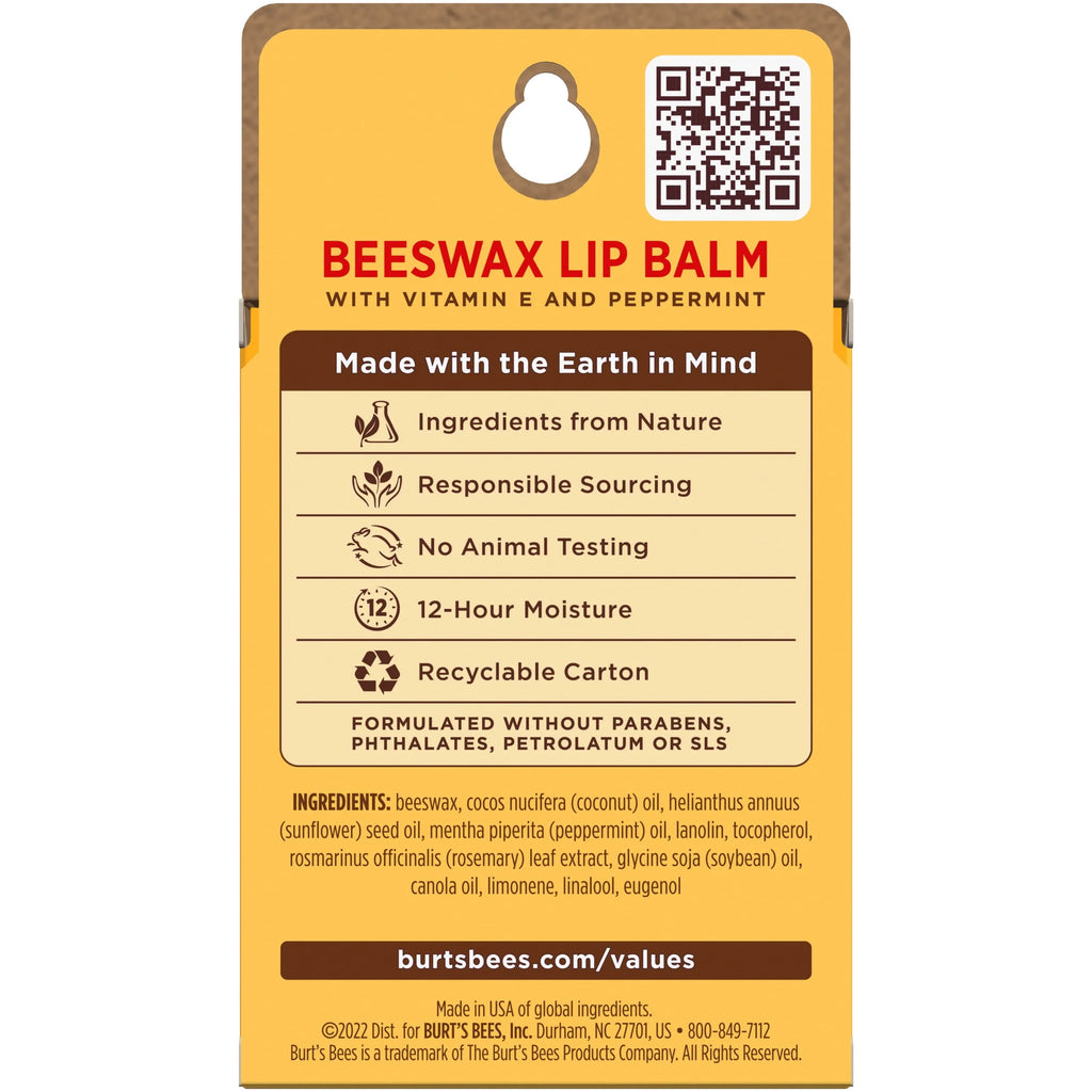 Moisturizing Lip Balm with Beeswax, 2 Tubes W58776
