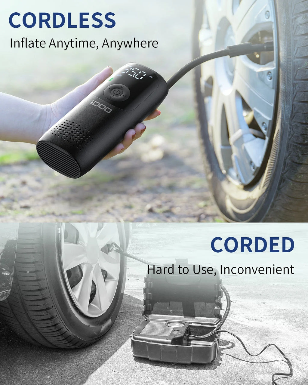 150PSI Cordless Tire Inflator Portable Air Compressor Q5709