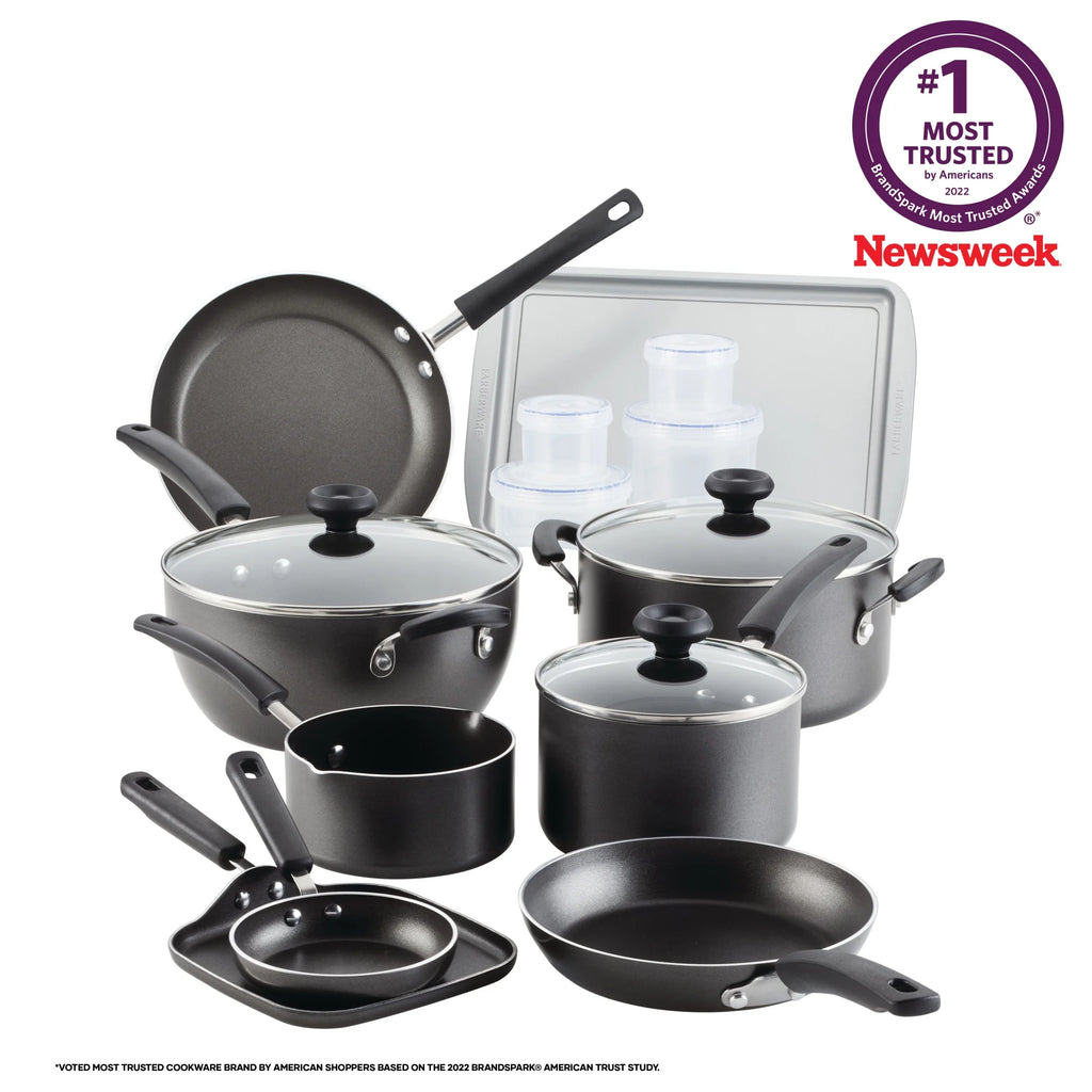 20 Pc Aluminum Nonstick Cookware Set Aqua E6327