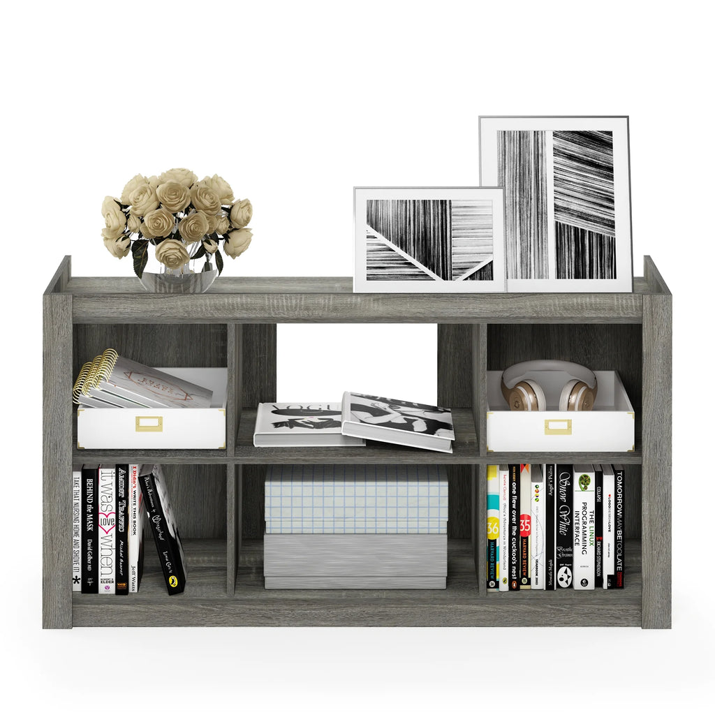 French Oak Grey TV Stand Bookshelves B406