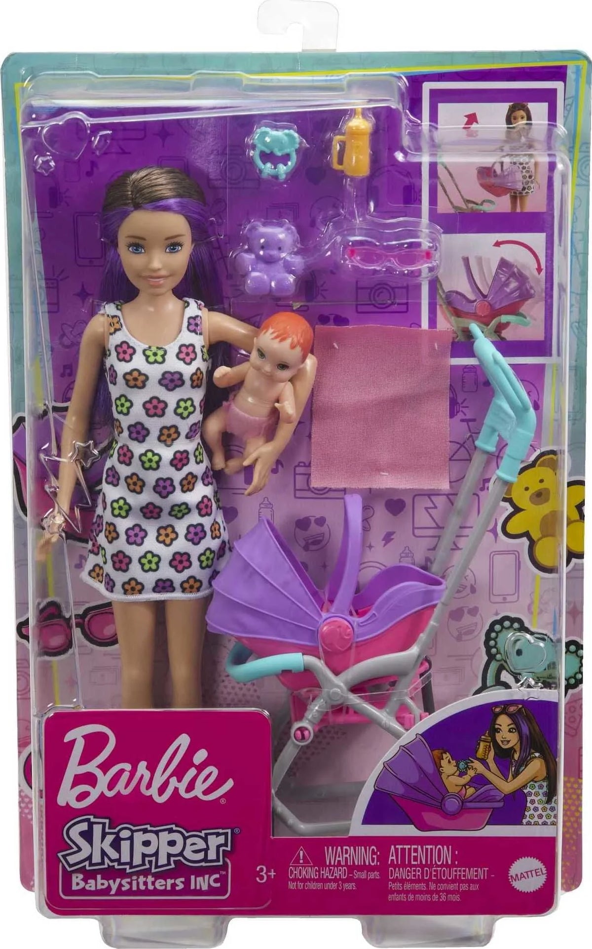 Stroller Playset with Dolls and 5 Accessories H659