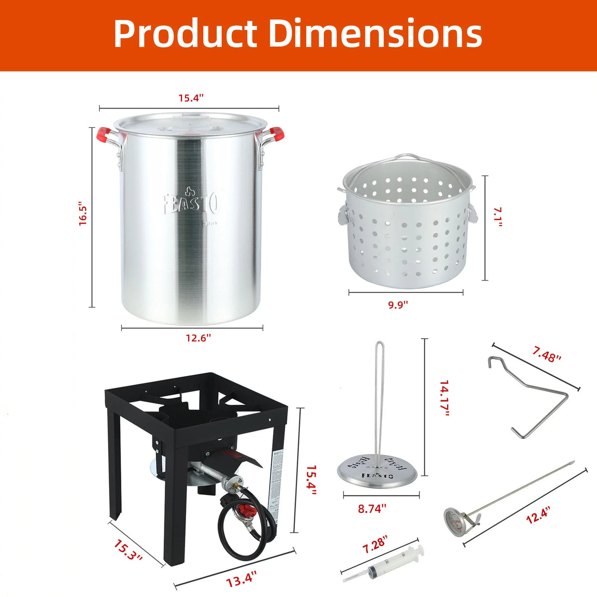 30QT Aluminum Turkey Fryer Seafood Boiler Set G469584