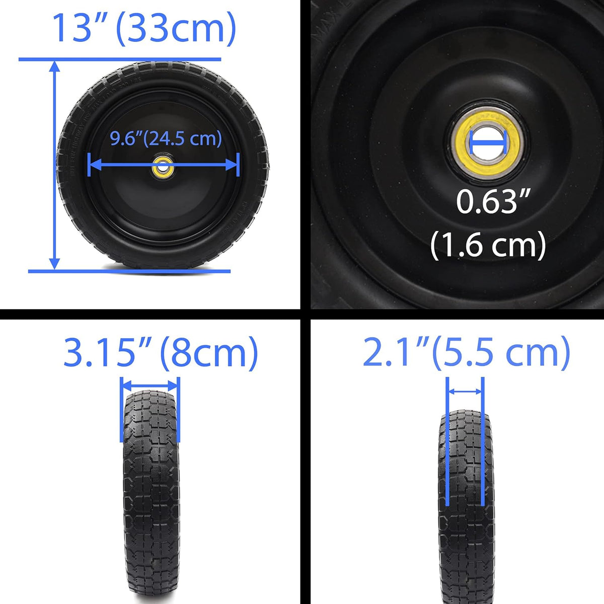 13'' Solid Polyurethane Flat-Free Tire and Wheel Assemblies E802757