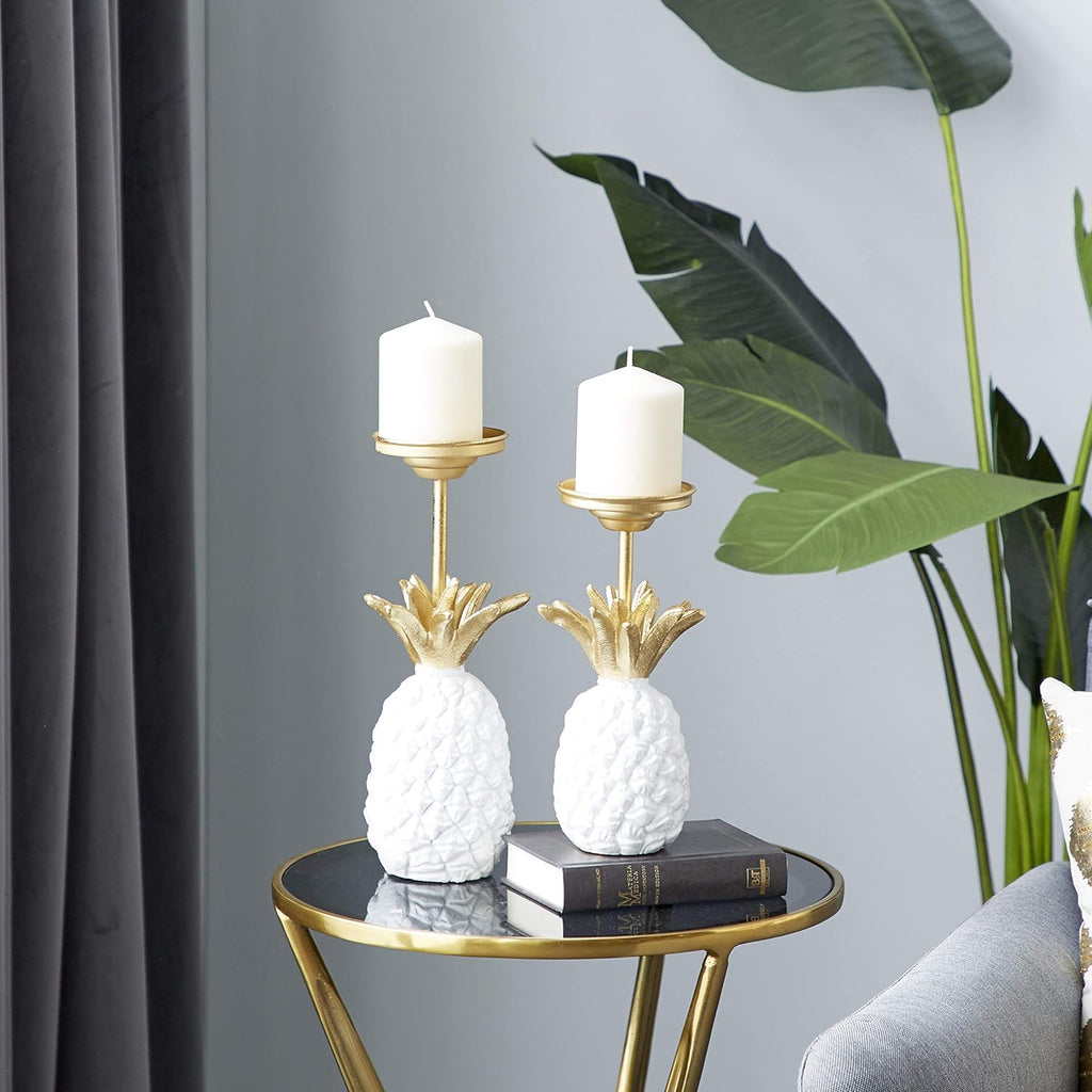 White Candle Holder Set of 2 R242
