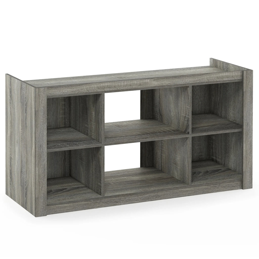 French Oak Grey TV Stand Bookshelves B406