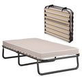 Portable Folding Guest Bed Cot with Memory Foam Mattress Twin Size J1847