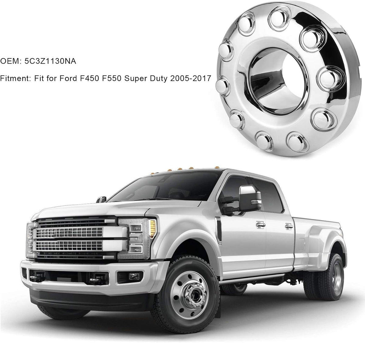 Aluminum Chrome Wheel Center Cap 10 Lugs Q719