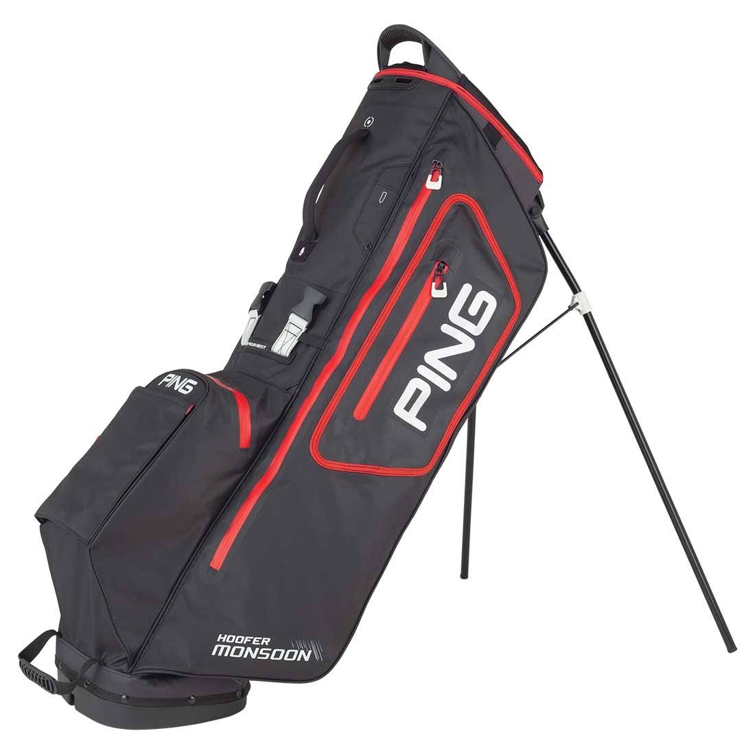 Stand Bag Black/White/Scarlet C4174