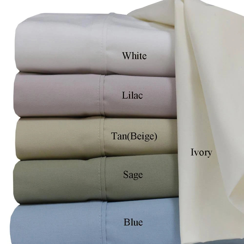 100% Cotton Percale Sheets Set King Sage C151421