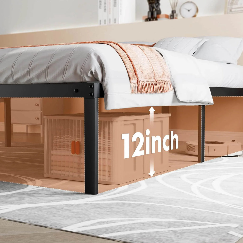 Queen Storage Metal Platform Bed Frame R1634