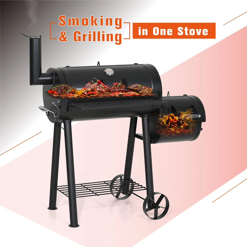 28'' Charcoal Grill with Offset Smoker N434494