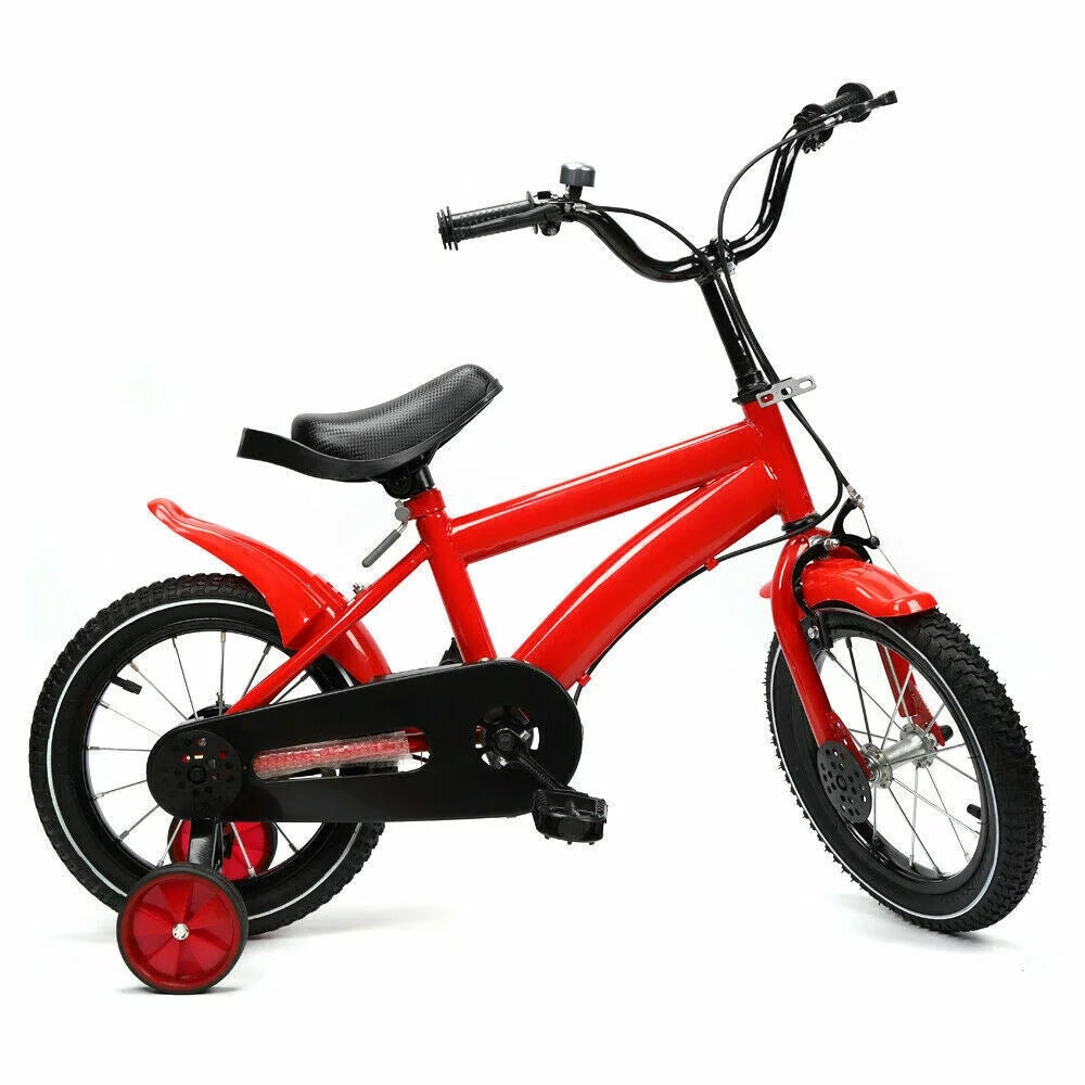 Yellow 14 Inch Kids Bike with Training Wheels Y500582
