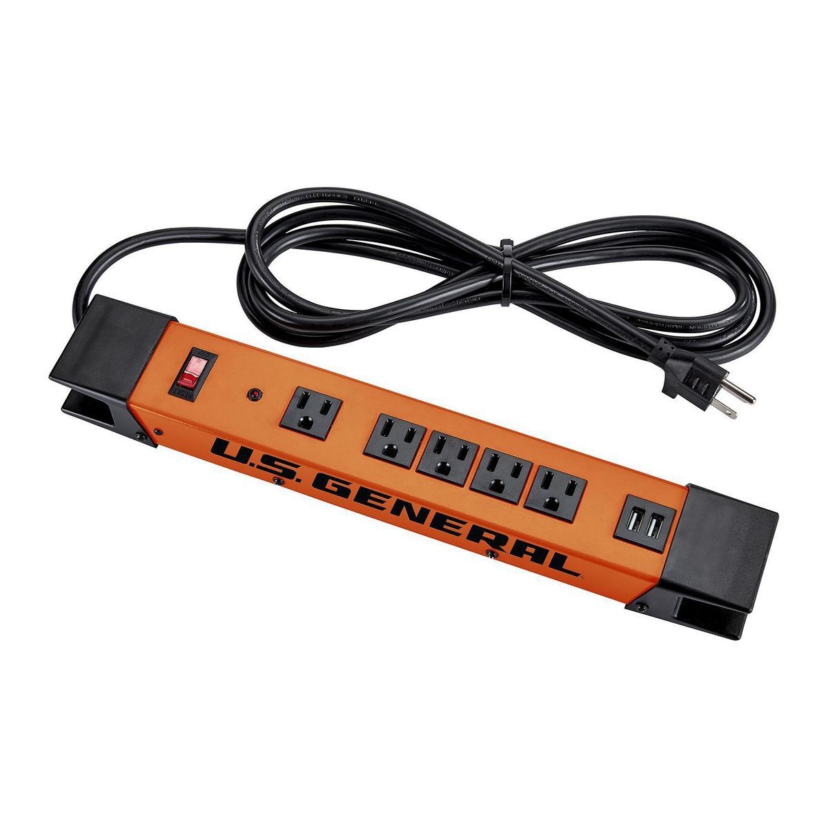 5-Outlet Magnetic Power Strip with 2 USB Ports U7288