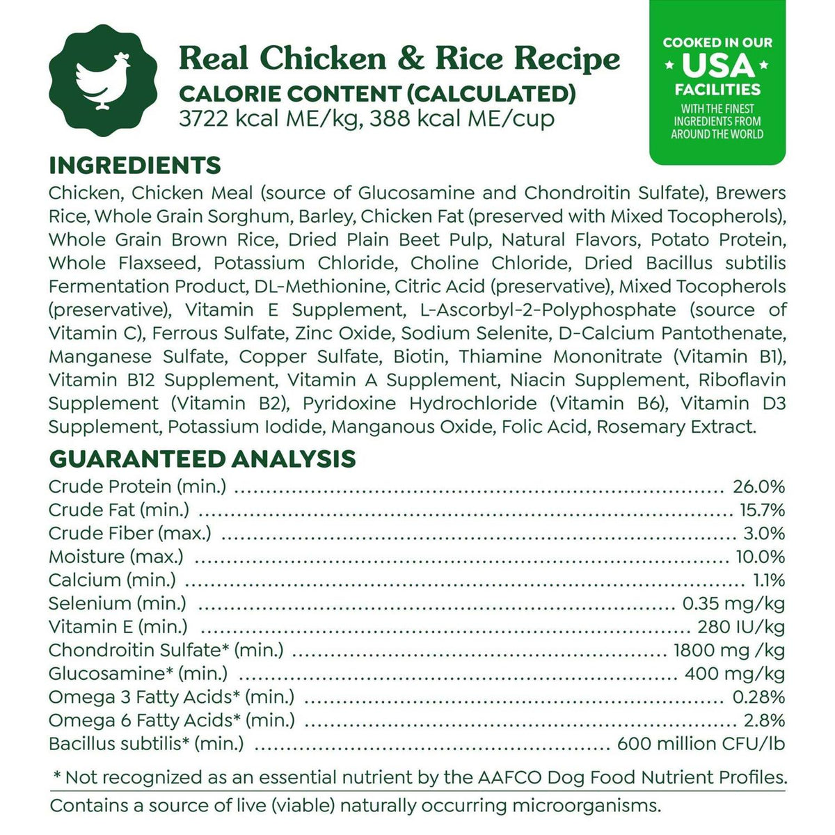 High Protein Chicken & Rice Dry Dog Food Q3355