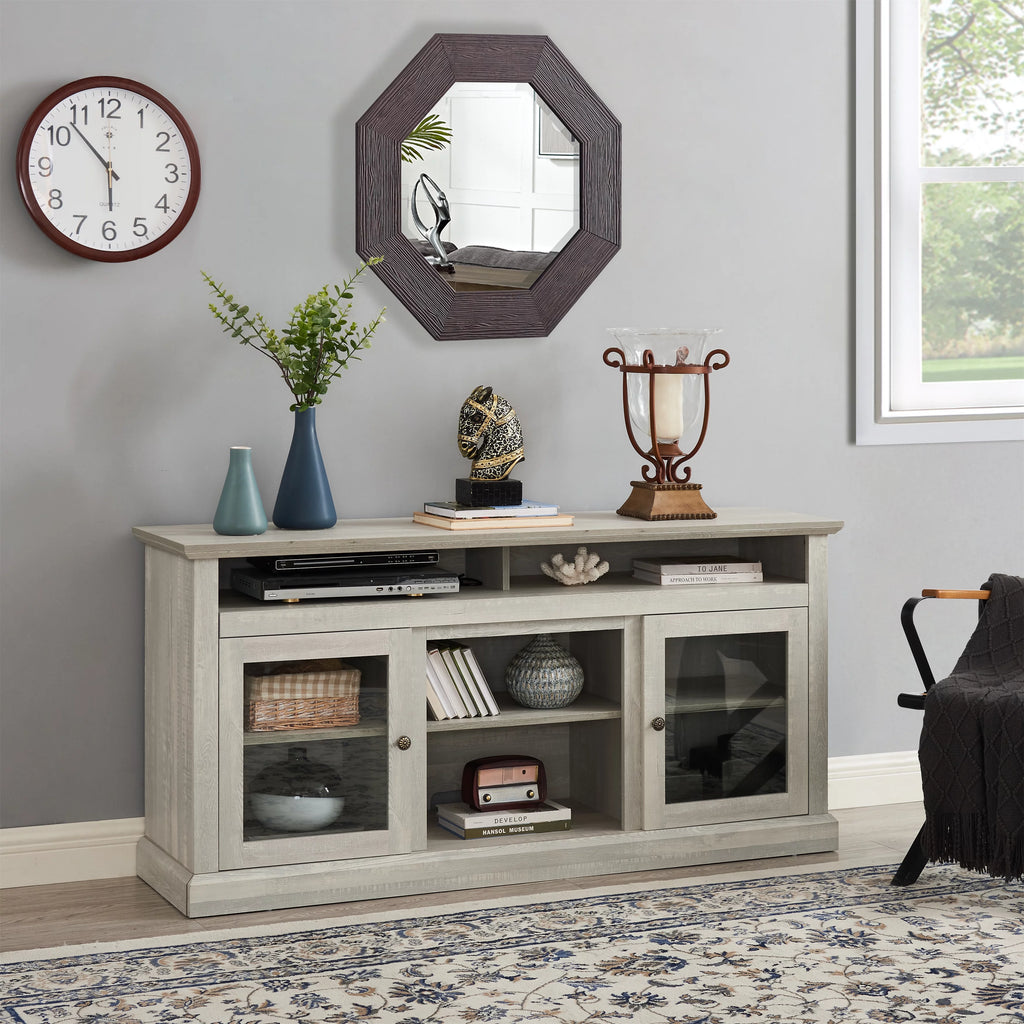Espresso TV Stand with Storage and Cabinet U416798