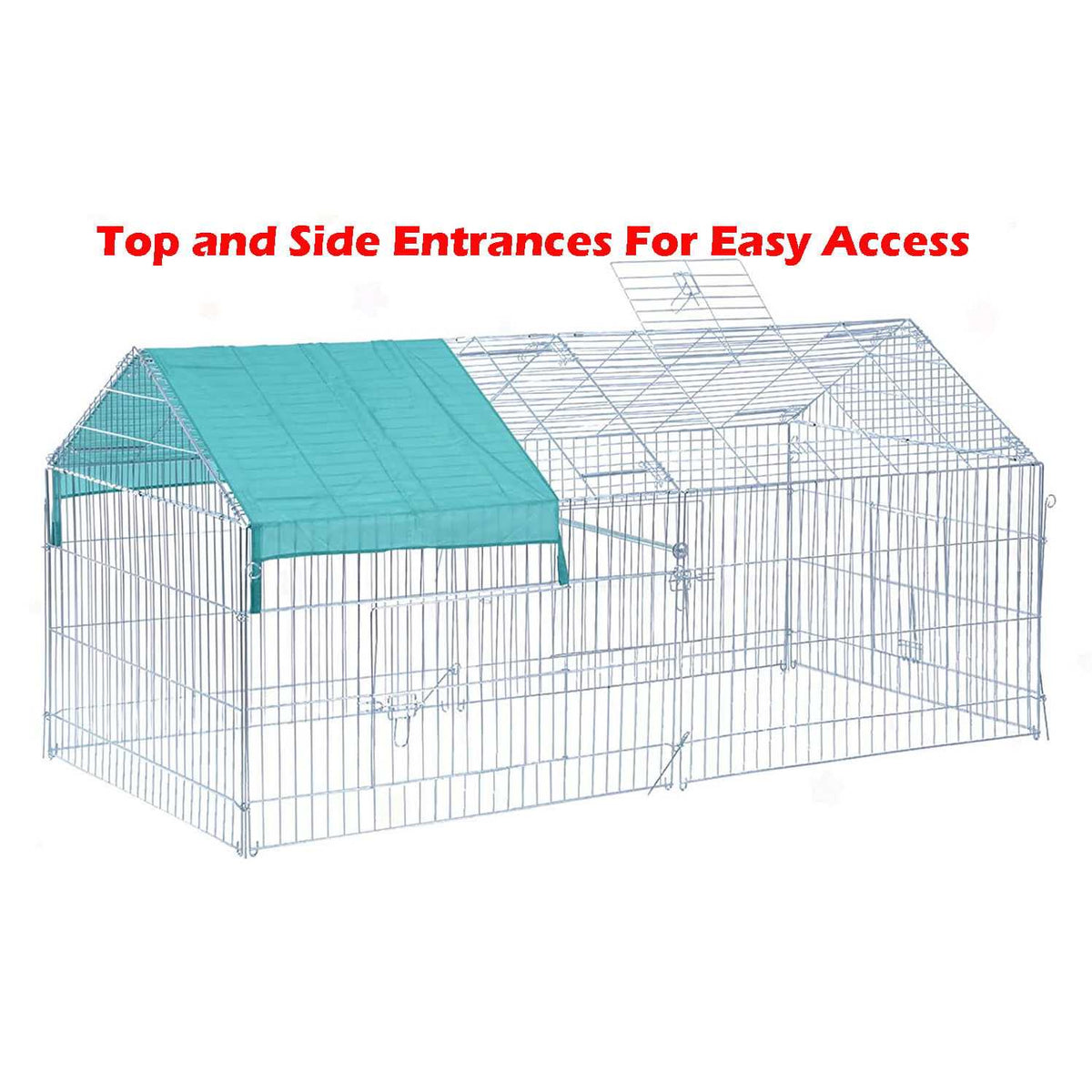 Large Galvanized Steel Outdoor Pet Hutch Enclosure I89928