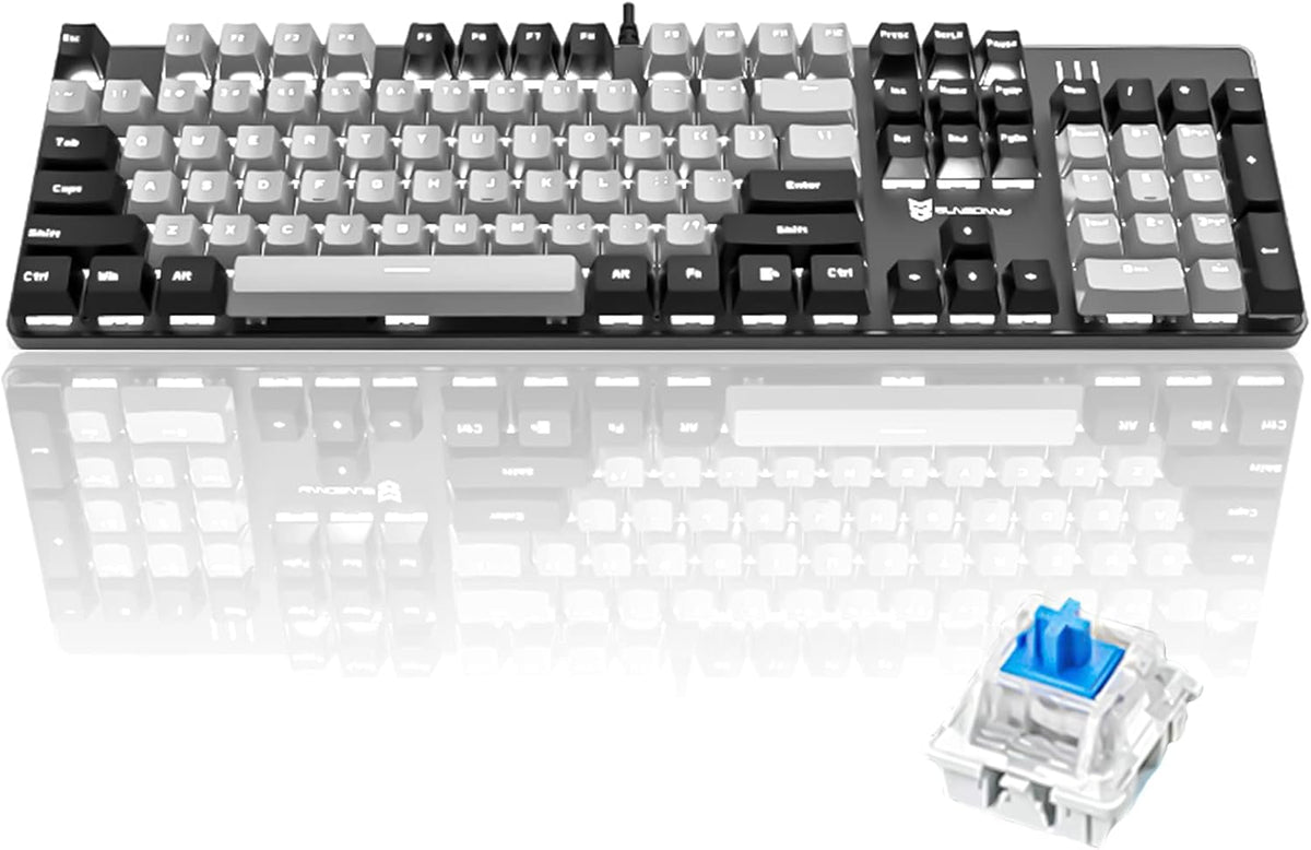 104 Keys Black Grey Wired Mechanical Gaming Keyboard S1901