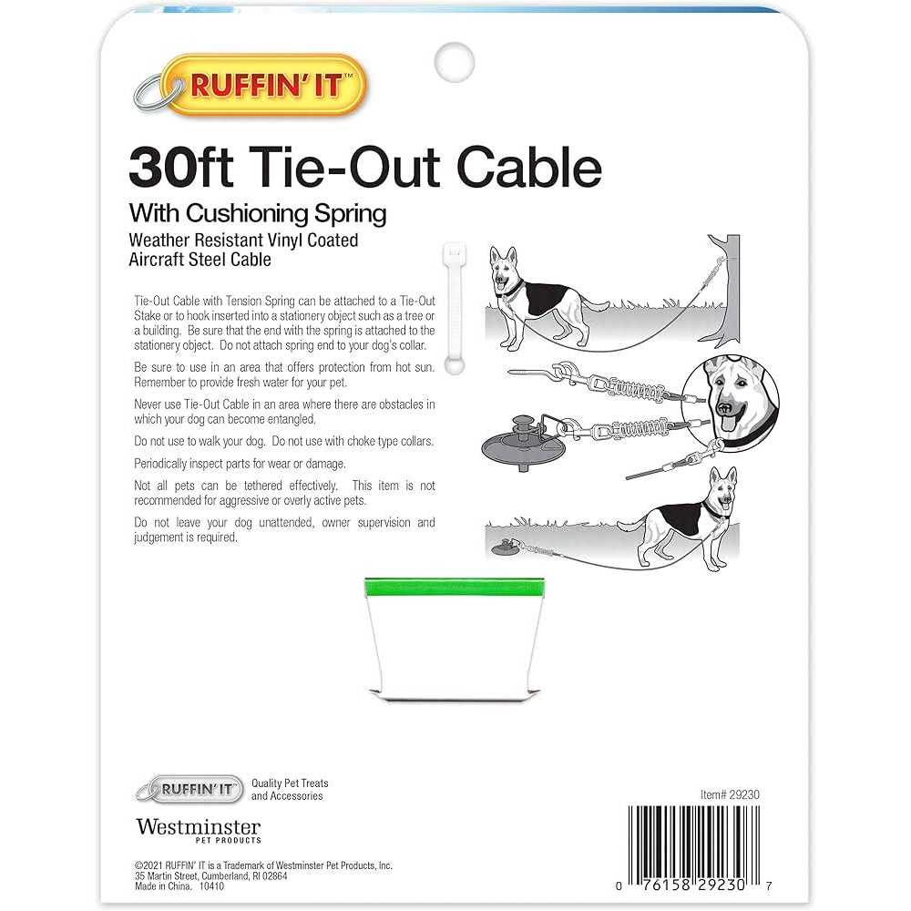 Cable Tie-Out with Cushioning Spring Heavy-Duty X18332